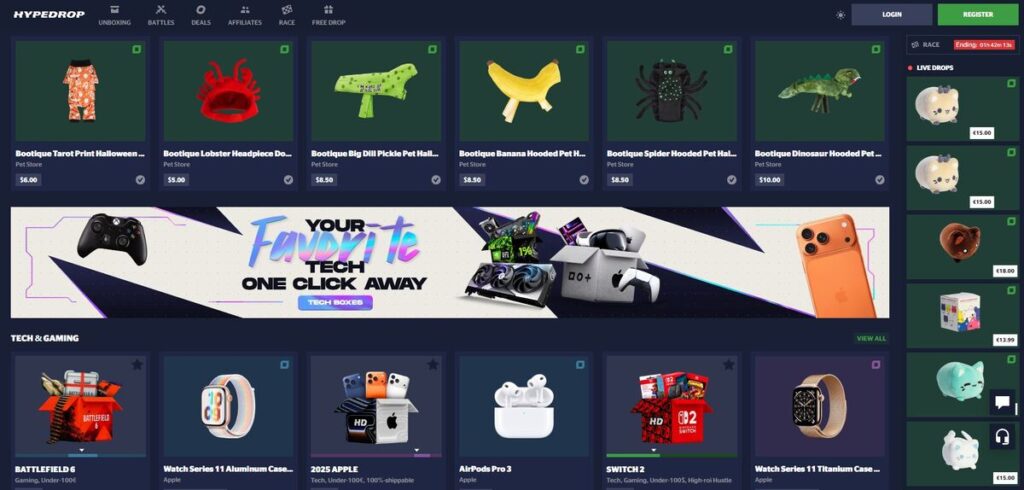 Hypedrop home screenshot